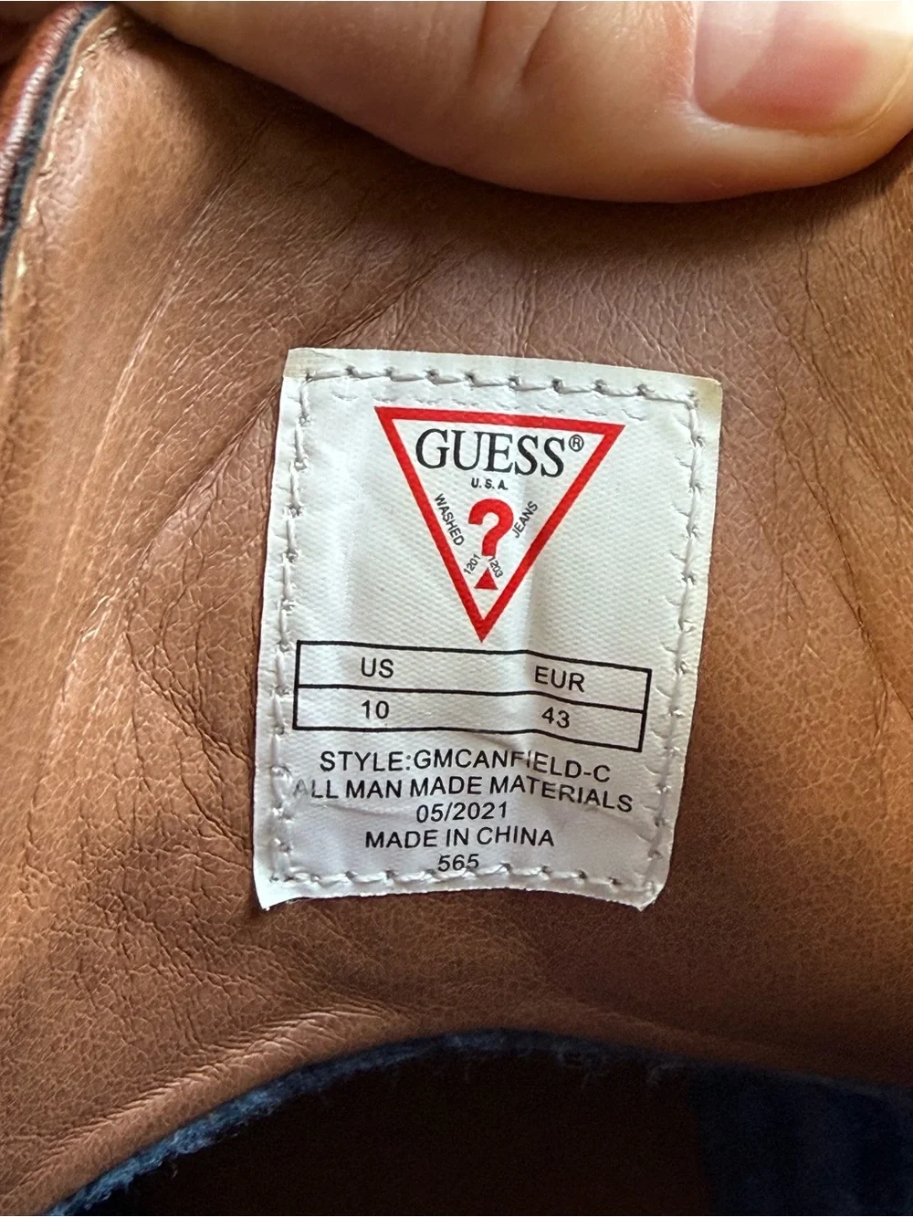 Guess Men's Brown and Navy Lace-Up Duck Boots
